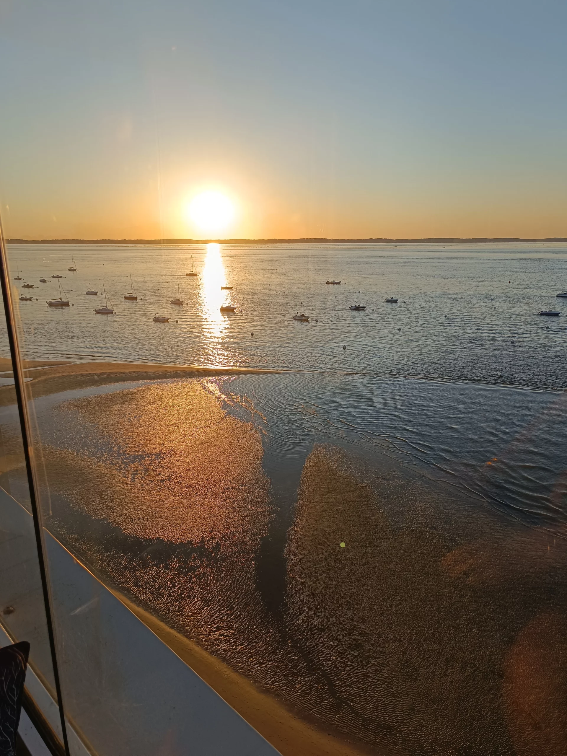 Coucher de soleil plan large - Arca Ferret balade en bateau - Bassin d'Arcachon